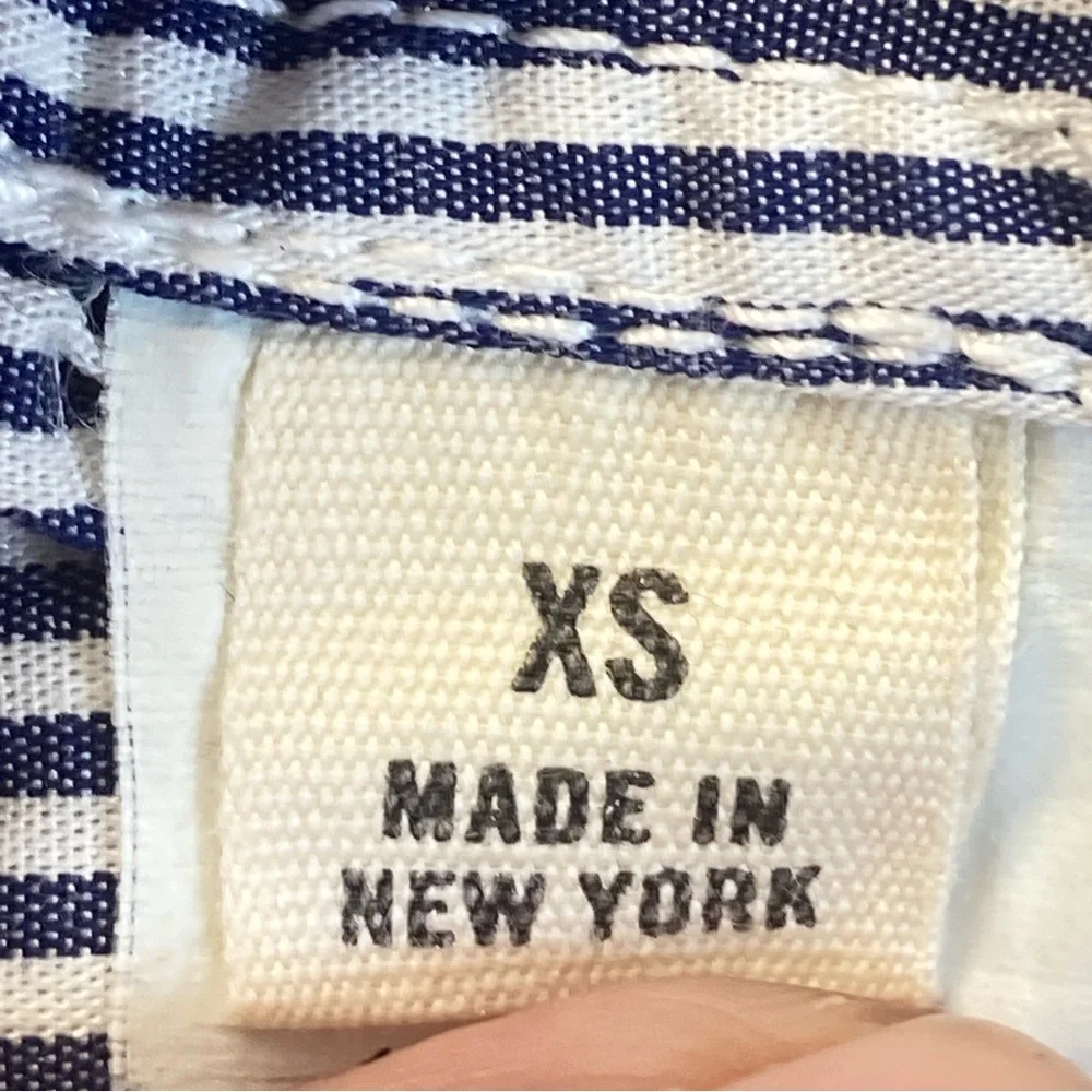 Nili Lotan Shirt Dress Blue White Striped Button Down Front XS long Sleeve - Picture 7 of 16